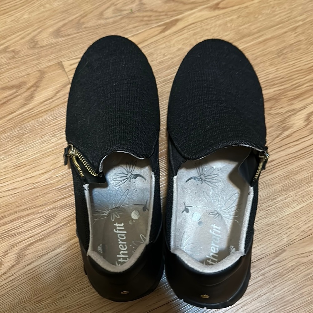 Therafit, black, women's, size 40, slip on